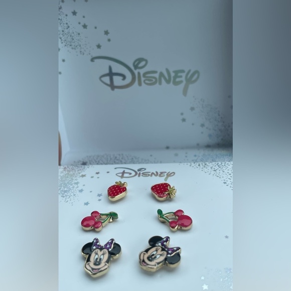 Disney Minnie Mouse earrings,Disney earrings,cherry earrings,strawberry earrings - Picture 8 of 8
